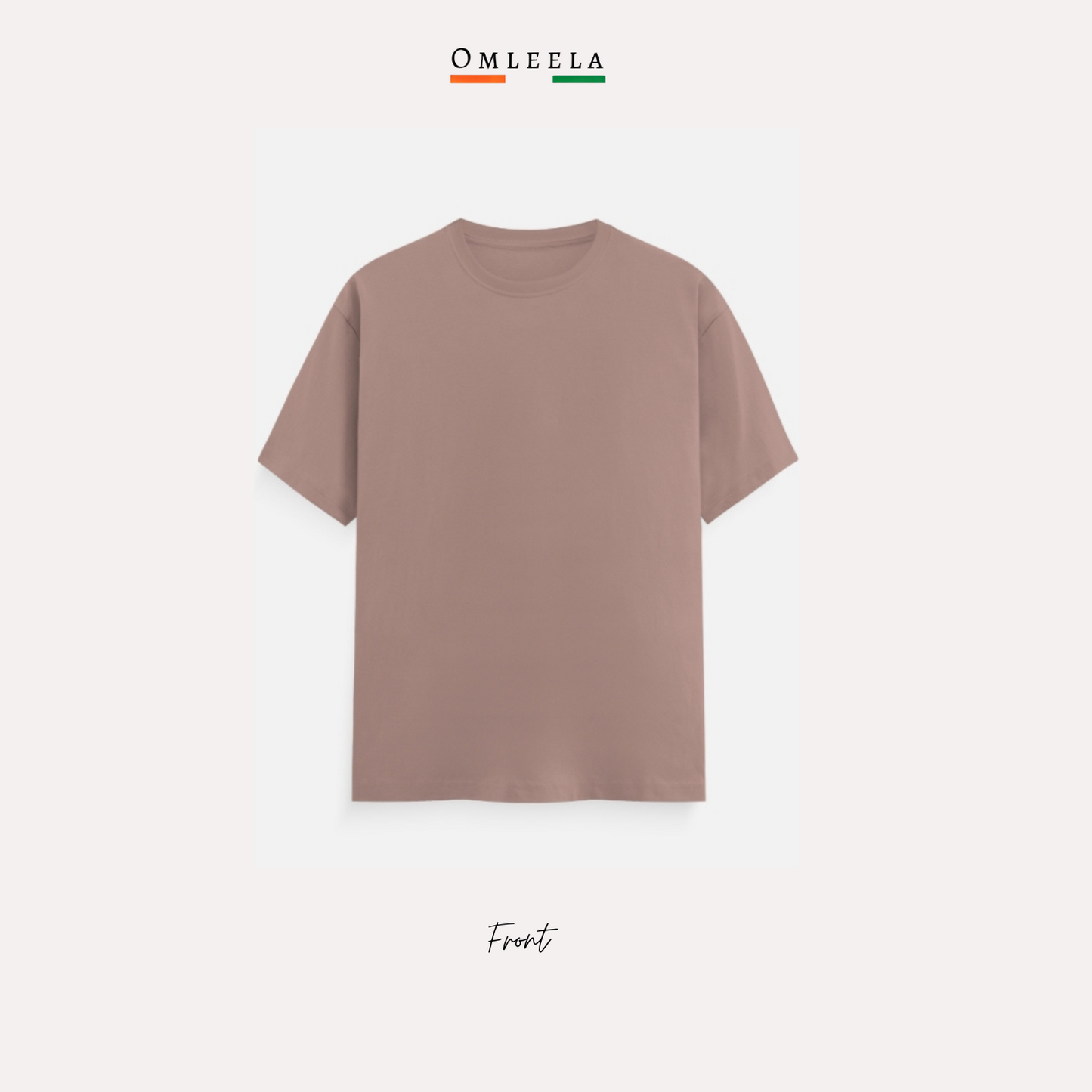 Mens Plain Crew t-shirt in Mushroom Colour