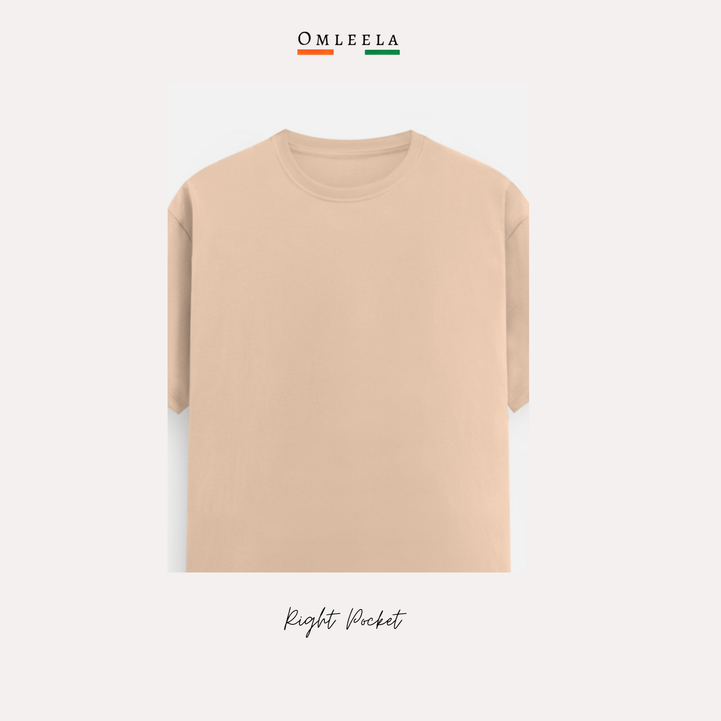 Mens Plain Crew t-shirt in Peach colour