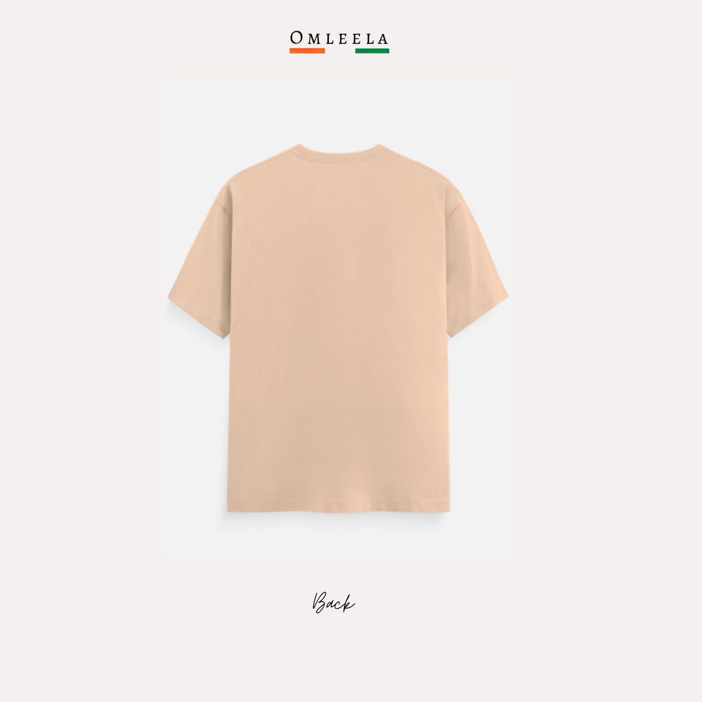 Mens Plain Crew t-shirt in Peach colour