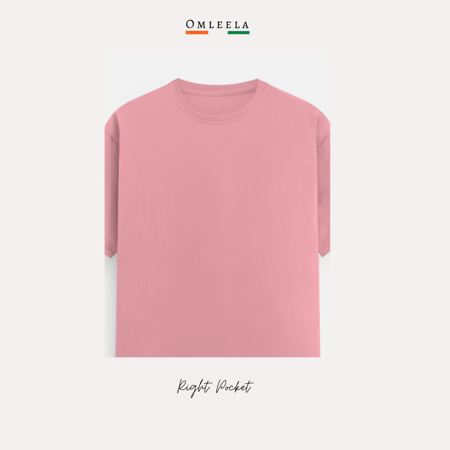 Mens Plain Crew t-shirt in Flamingo Colour