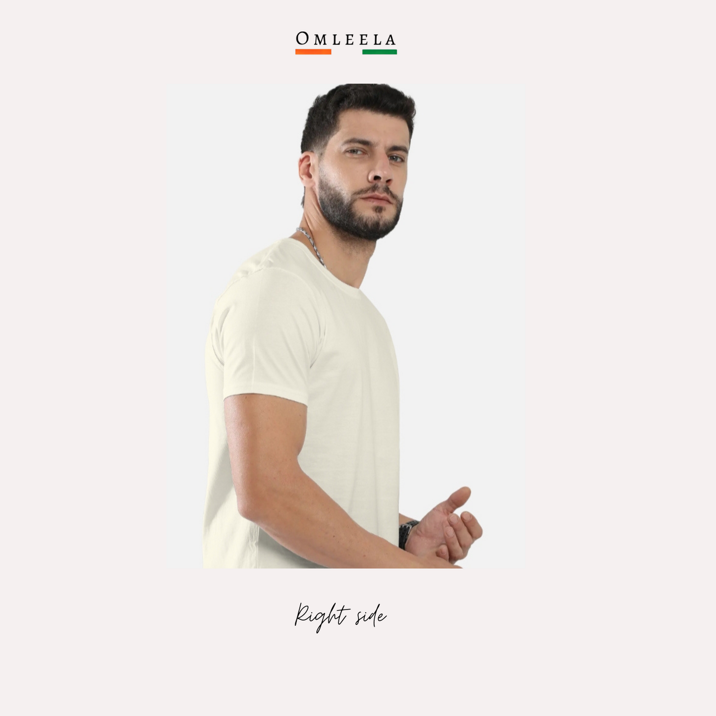 Mens Plain Crew t-shirt in Off White colour