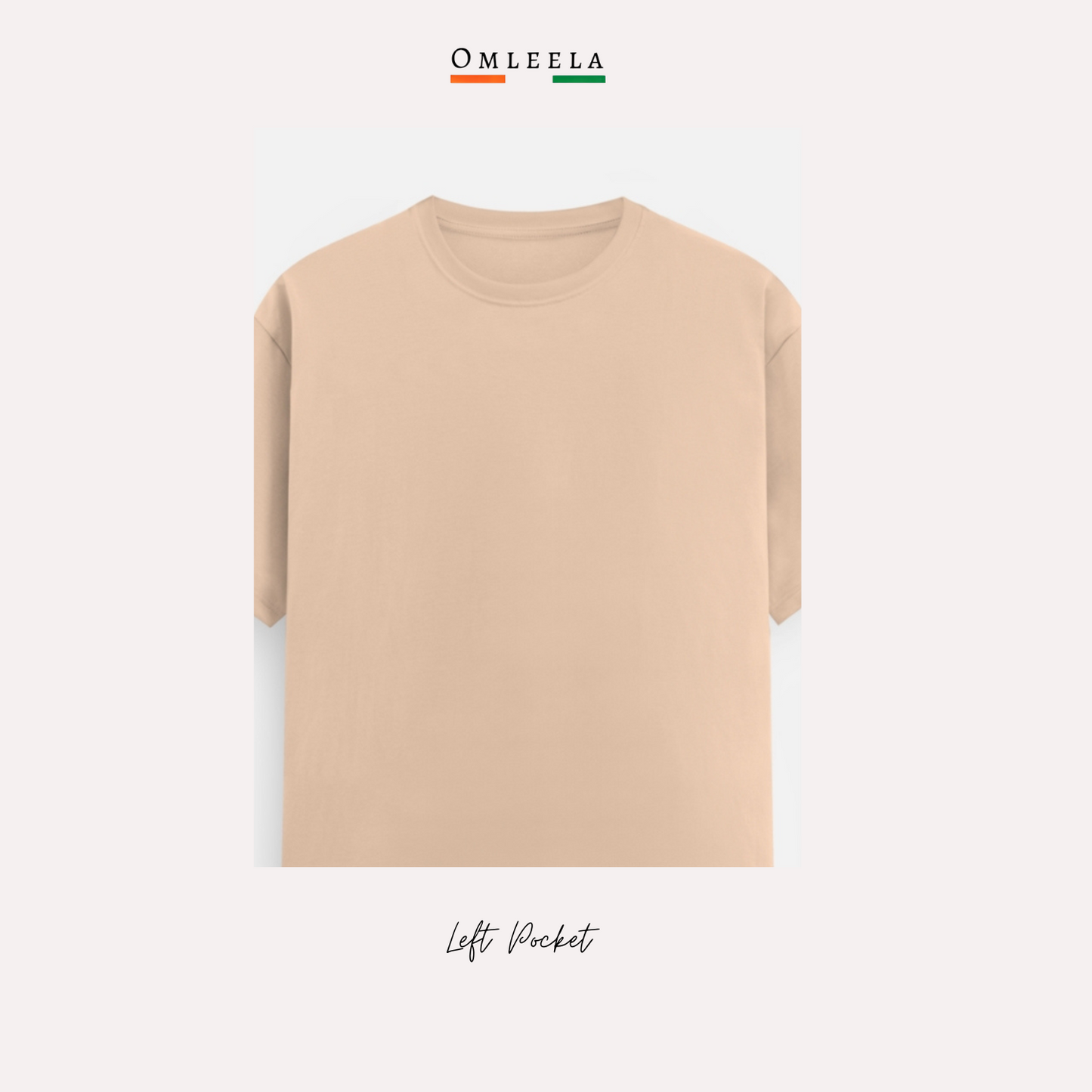 Mens Plain Crew t-shirt in Peach colour