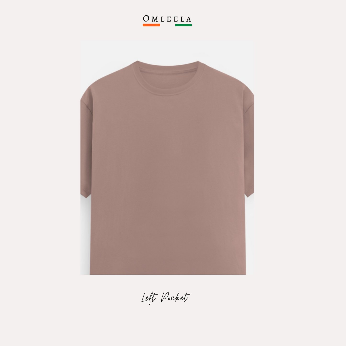 Mens Plain Crew t-shirt in Mushroom Colour