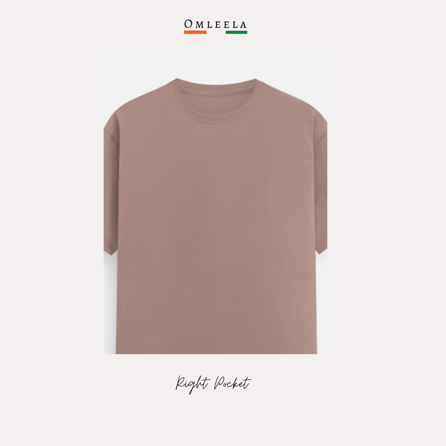 Mens Plain Crew t-shirt in Mushroom Colour