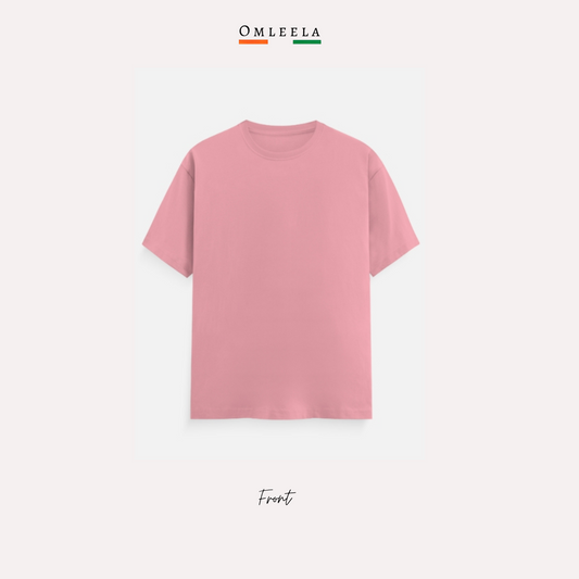 Mens Plain Crew t-shirt in Flamingo Colour
