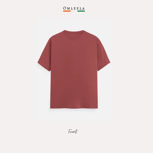 Mens Plain Crew t-shirt in Coral Colour